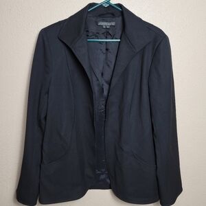 Lafayette 148 Black New York Virgin Wool Quiet Luxury Workwear Blazer Size 16